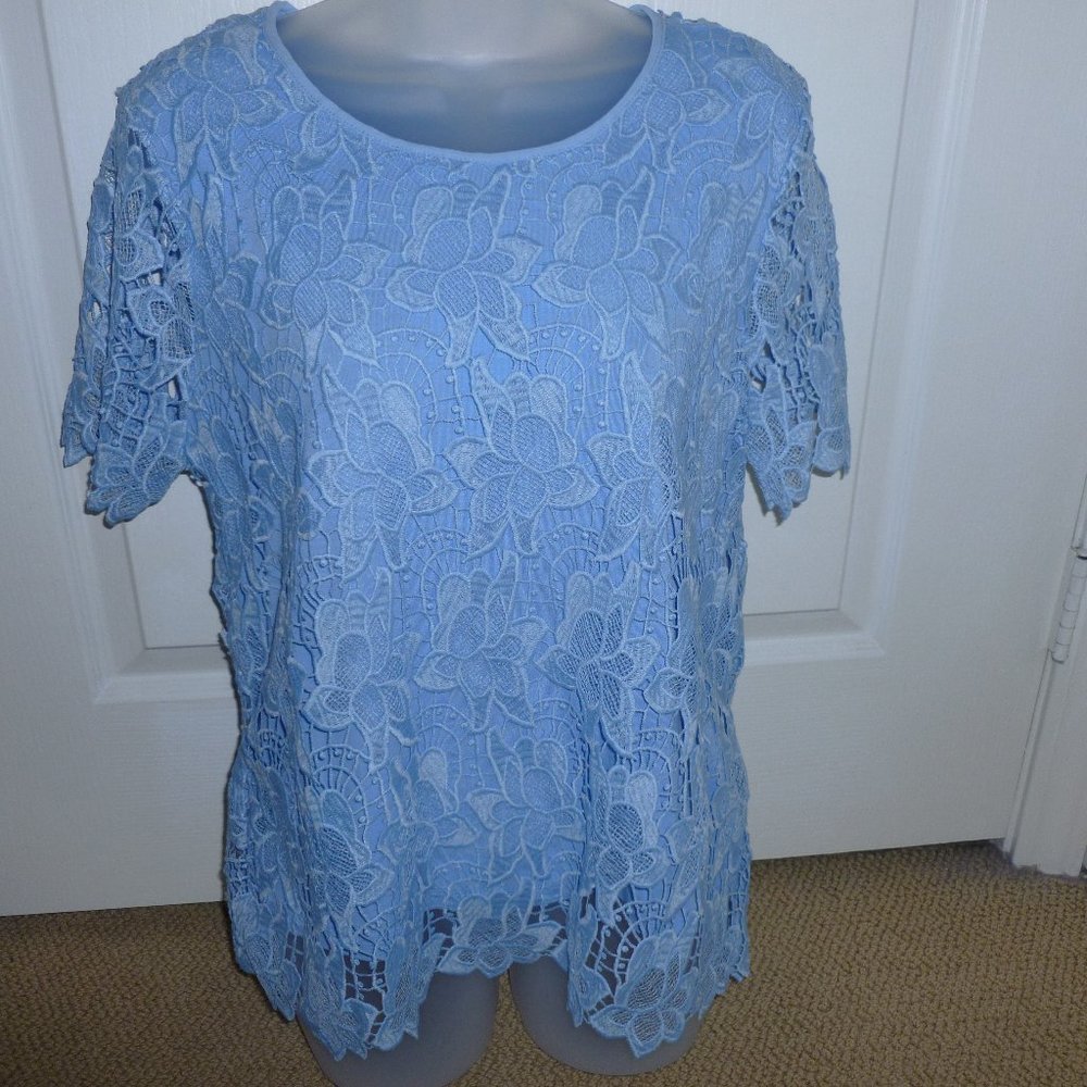 Philosophy Lace Light Blue Top NWT with Bonus Blouse